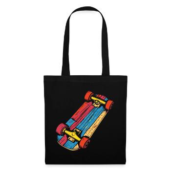 Skateboard Graphic Vintage Look - Tote Bag - black - Front