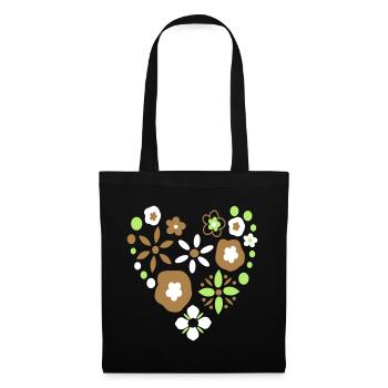 Heart Flowers - Tote Bag - black - Front