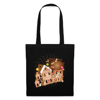 Kit maison en pain d’épices avec détails festifs - Sac en tissu - noir - Devant