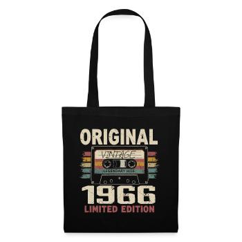 1966 Geburtstagsgeschenk 1966 Jahrgang 1966 Retro - Stoffbeutel - Schwarz - Vorne
