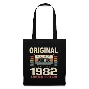 1982 Geburtstagsgeschenk 1982 Jahrgang 1982 Retro - Stoffbeutel - Schwarz - Vorne