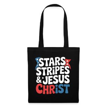 Amerikanischer Gläubiger Christ July 4th Jesus - Stoffbeutel - Schwarz - Vorne