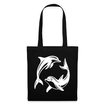 Dolphin Circle Design for Eco-Friendly Apparel - Tote Bag - black - Front