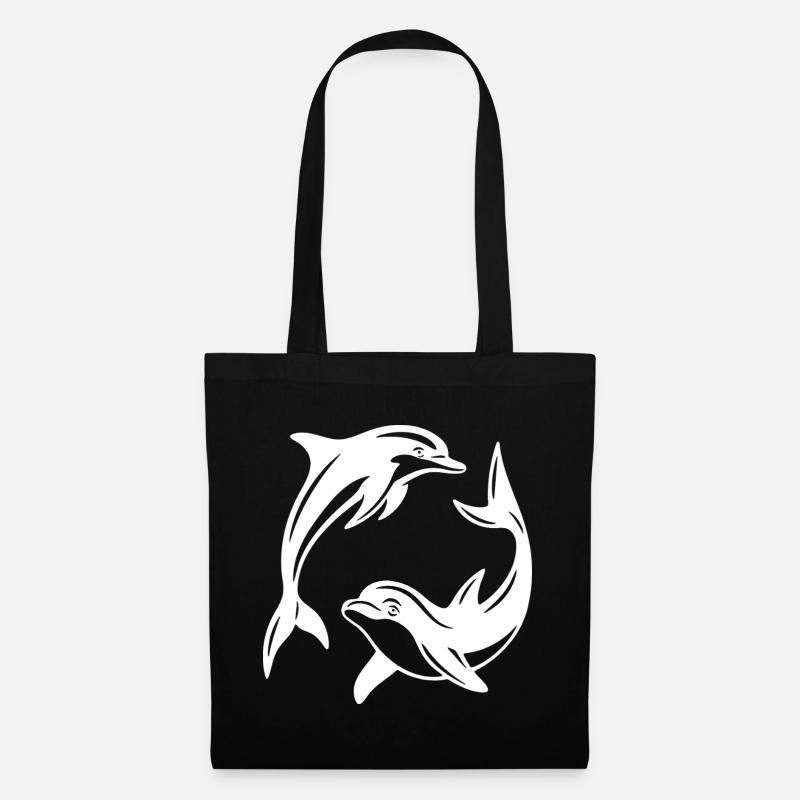Dolphin Circle Design for Eco-Friendly Apparel - Tote Bag - black