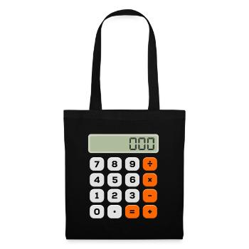 Calculatrice minimaliste avec motif numérique - Sac en tissu - noir - Devant
