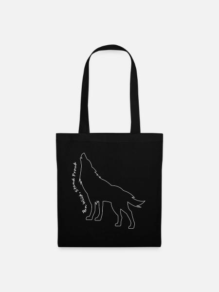 Howling Wolf Line Art Design - Tote Bag - black