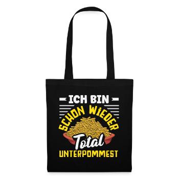 Totally underpommest again – French fries joke - Tote Bag - black - Front