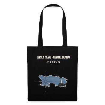 Jersey Island Carte Phare Coordonnée - Sac en tissu - noir - Devant