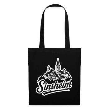 Sinsheim Kraichgau - Illustration mit Schriftzug - Stoffbeutel - Schwarz - Vorne