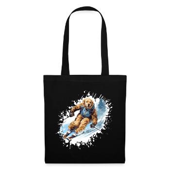 Golden Retriever Dog Ski Skiing - Tote Bag - black - Front