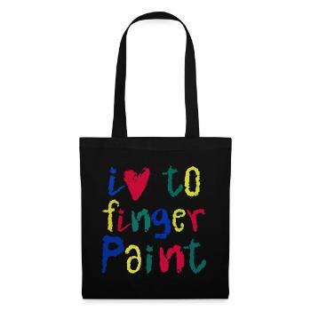 I Love Finger Paints | Painting Fun Design Kids - Tote Bag - black - Front