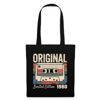 46. Jubiläum – Vintage-Geschenk der 1980er Jahre - Stoffbeutel - Schwarz - Vorne