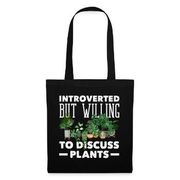 Introvert Discuss Plants Funny - Tote Bag - black - Front
