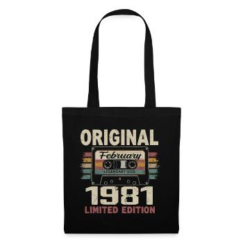 Février 1981, Cadeau d'Anniversaire février 1981 - Sac en tissu - noir - Devant