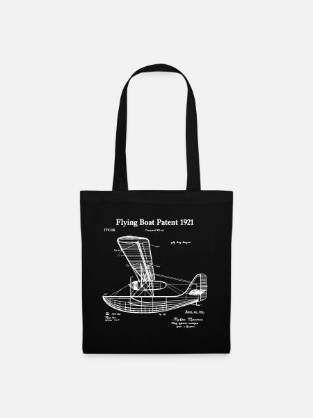 Flugboot-Patent - Stoffbeutel - Schwarz