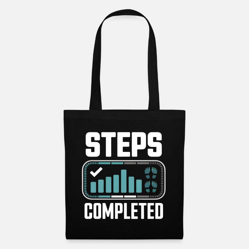 Steps Completed 10000 Schritte - Tote Bag - black