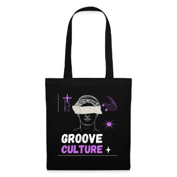 Groove-Kultur, hardgroove, Trance-Techno-Kunst, - Stoffbeutel - Schwarz - Vorne