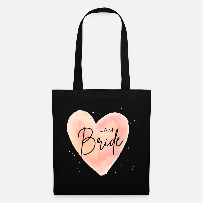 Team Bride JGA Shirt Braut Freundinnen Geschenk - Stoffbeutel - Schwarz