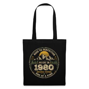 1980 Fête Anniversaire 1980 - Né en 1980 - Sac en tissu - noir - Devant