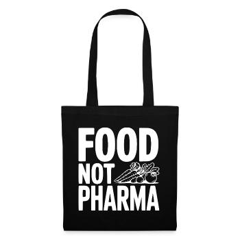 Food Not Pharma - Stoffbeutel - Schwarz - Vorne