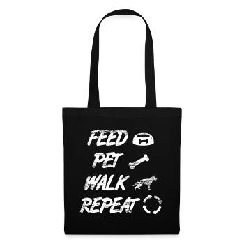 Feed Pet Walk Repeat - Stoffbeutel - Schwarz - Vorne