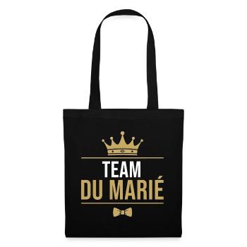 Team du marié - Sac en tissu - noir - Devant