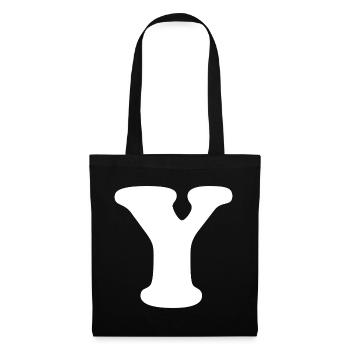 Grande impression de style Y | Lettre Y | Y Logo - Sac en tissu - noir - Devant
