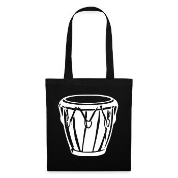 Bongo Trommel Geschenk Musiker - Stoffbeutel - Schwarz - Vorne