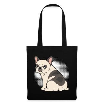 Französische Bulldogge Frenchie Frenchiehalter - Stoffbeutel - Schwarz - Vorne