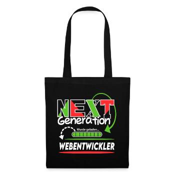 Webentwickler  Next Generation Beruf Arbeit Mann  - Stoffbeutel - Schwarz - Vorne
