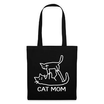 Katzendame Katzen Cat Mom - Stoffbeutel - Schwarz - Vorne