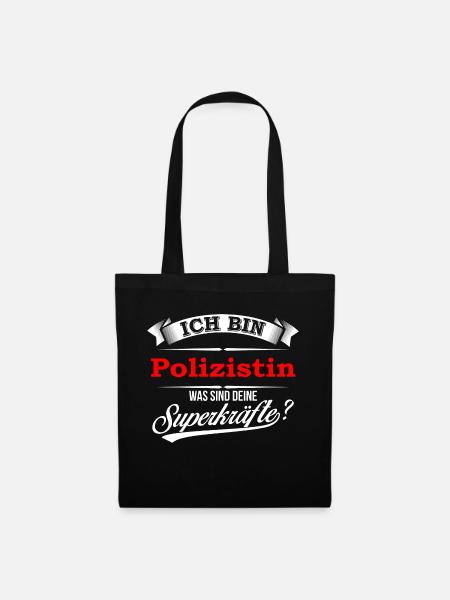 Polizist Polizistin Polizeibeamter Polizeitbeamtin - Stoffbeutel - Schwarz