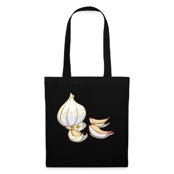 Knoblauch - Stoffbeutel - Schwarz - Vorne