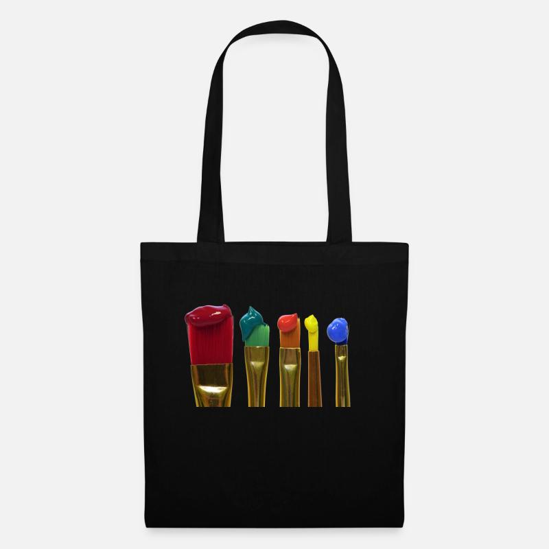colored brush - Tote Bag - black