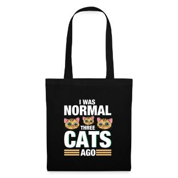 I Was Normal Three Cats Ago - Cat Cats Muster - Tote Bag - black - Front