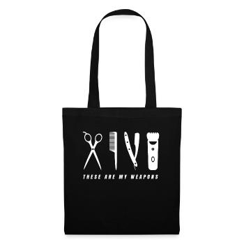 Barber Shop Barbiere Barbier shirt Geschenk Bart - Stoffbeutel - Schwarz - Vorne