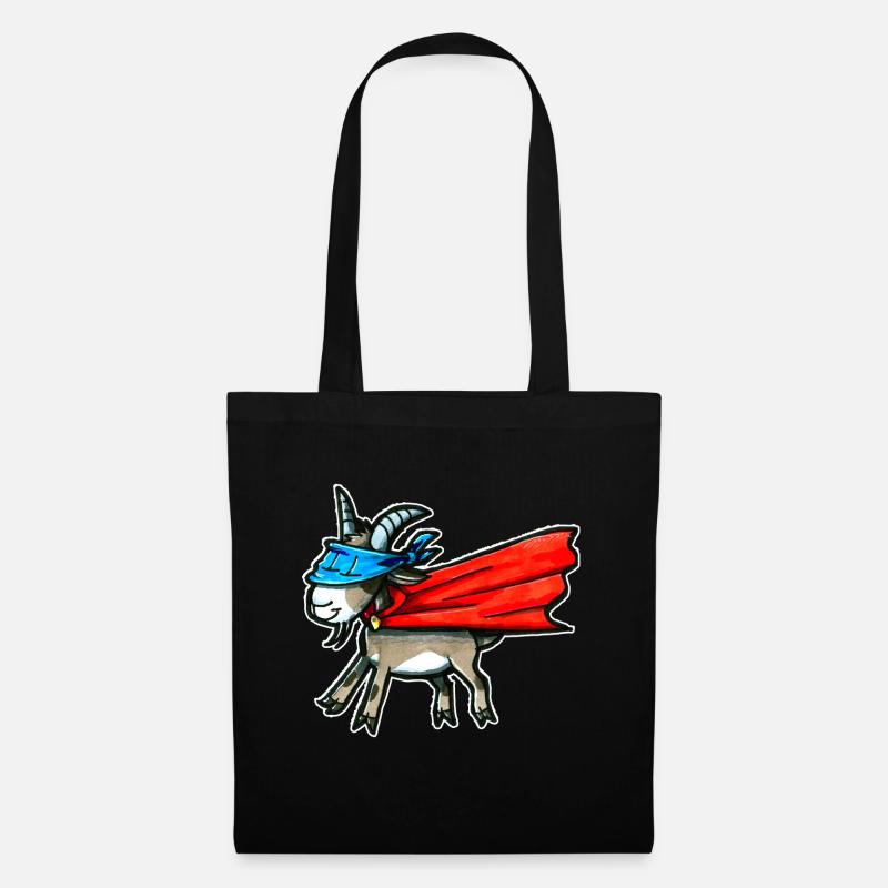 Super Ziege Superziege Superheld Geschenk Lustig - Stoffbeutel - Schwarz