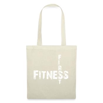 Fitness zuerst weiss - Stoffbeutel - Natur - Vorne