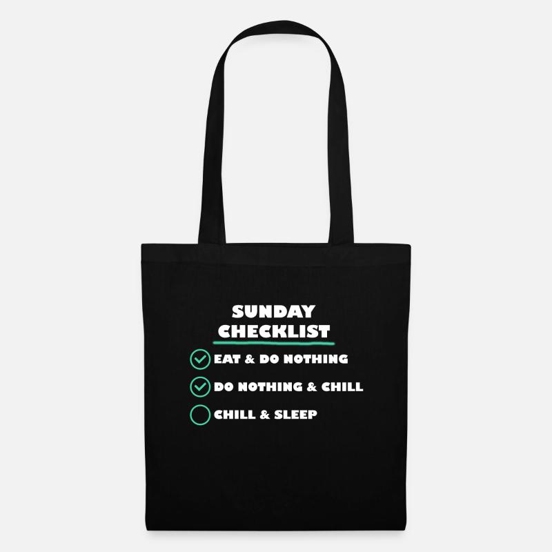 Liste de contrôle du dimanche - Sac en tissu - noir