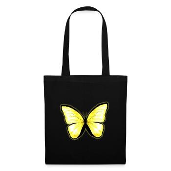 Papillon jaune citron papillon - Sac en tissu - noir - Devant