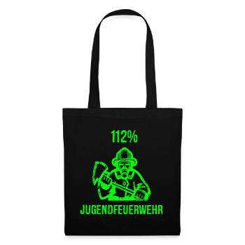 Jugendfeuerwehr Feuerwehrmann Feuerwehr Geschenk - Stoffbeutel - Schwarz - Vorne