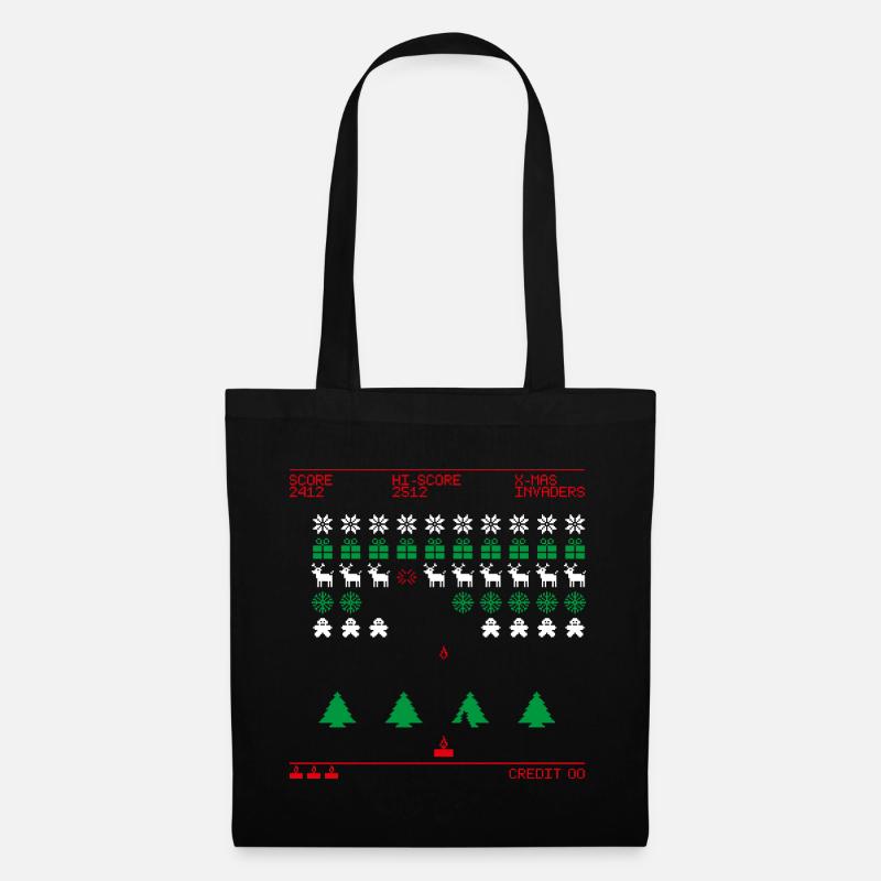 Invaders de Noël (tricolore) - Sac en tissu - noir