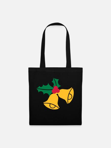 Glocken Weihnachten - Stoffbeutel - Schwarz