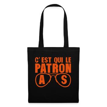 c est qui le patron lunette as poker humour - Sac en tissu - noir - Devant