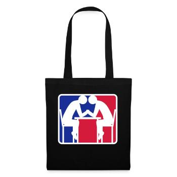 arm wrestling red blue logo button wrestle Armwrestli - Tote Bag - black - Front