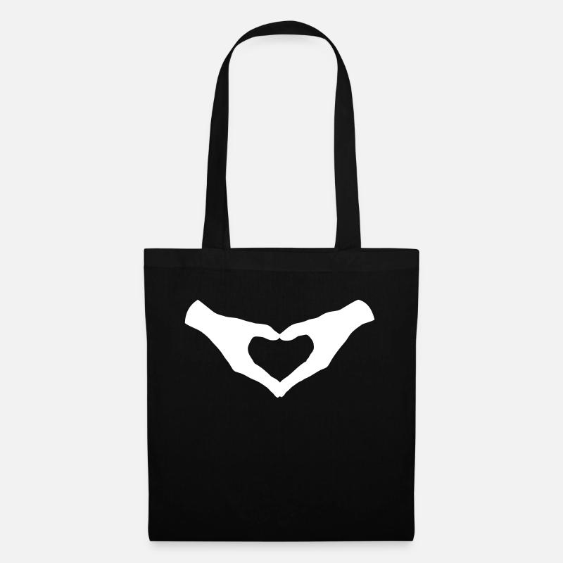 Herz Hände / Hand Heart 2 - Stoffbeutel - Schwarz