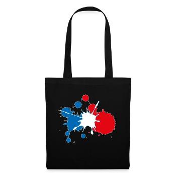 France bleu blanc rouge Design Peinture BBR - Sac en tissu - noir - Devant