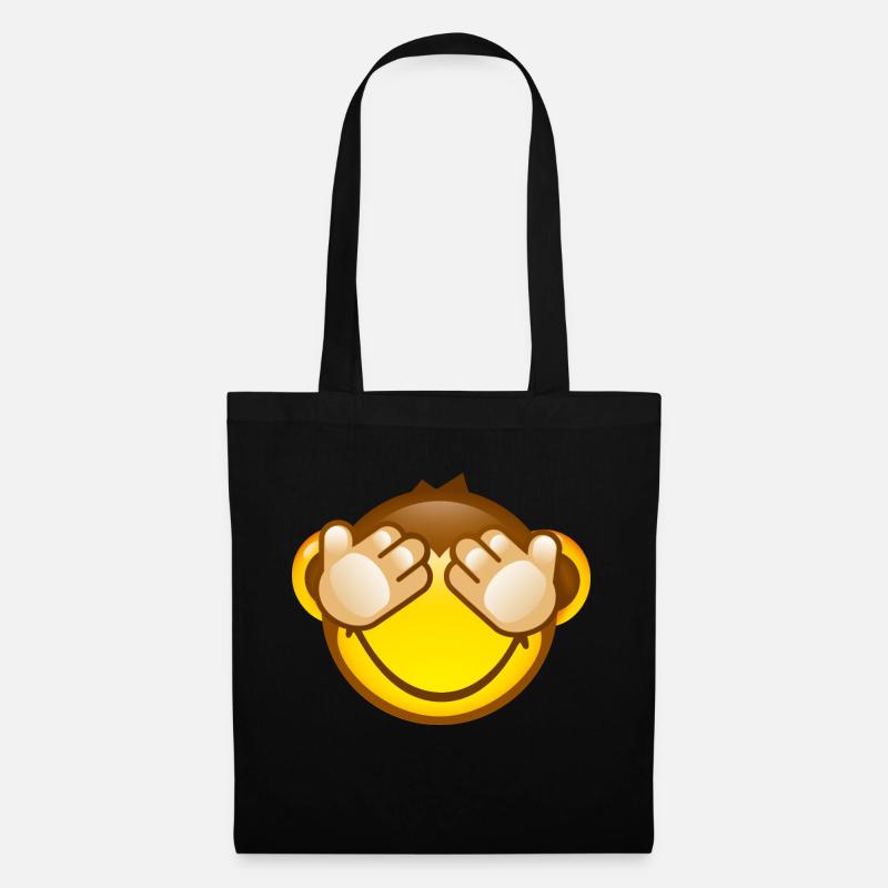 Smiley Monkey No Seeing - Torba materiałowa - czarny