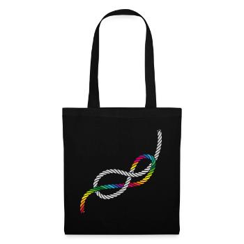 Huit nœuds ou nœuds d'amour aux couleurs de l'arc-en-ciel - Sac en tissu - noir - Devant
