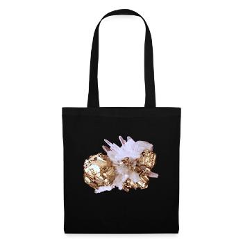 Pyrite quartz mineral crystal cat gold - Tote Bag - black - Front